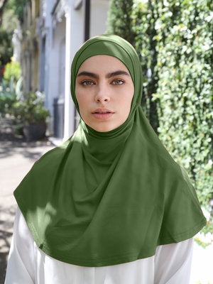 Slip on Hijab - Slated lime (J)