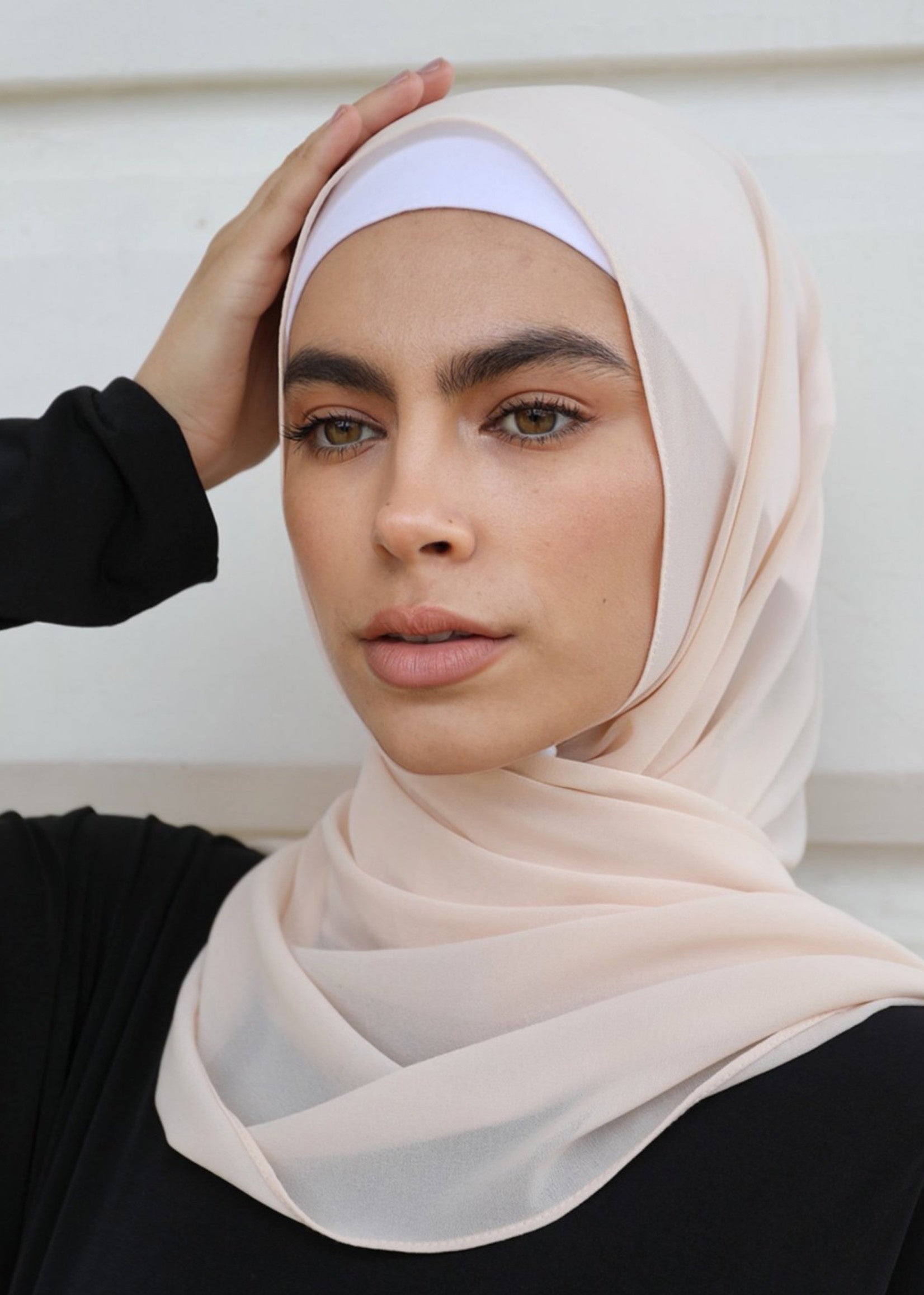 Premium Chiffon Hijab - Almond Peach - Nasiba