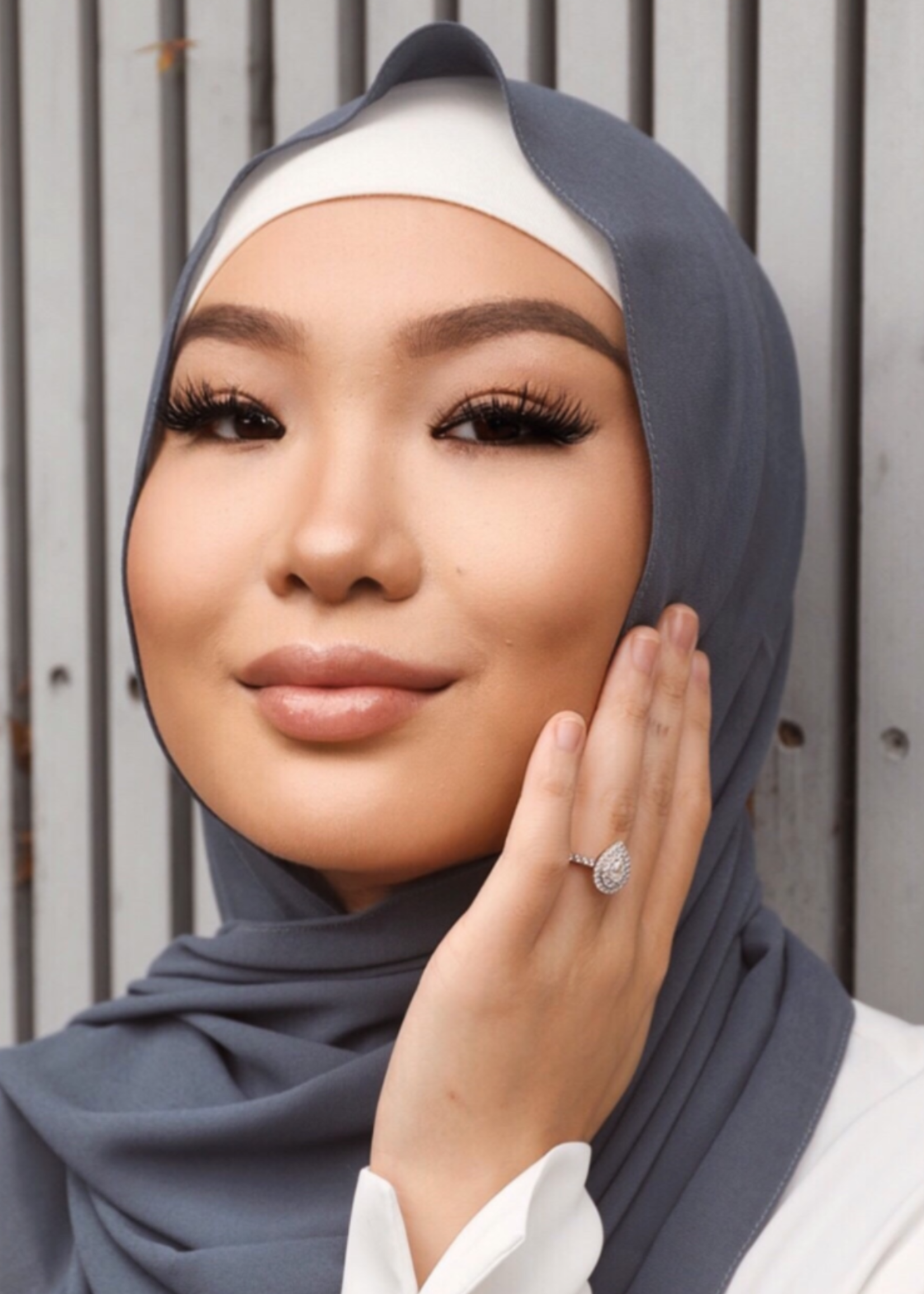 Premium Chiffon Hijab - Anchor Blue