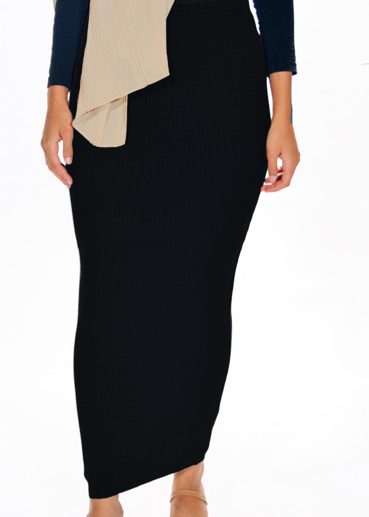 Ribbed Skirt - Black
