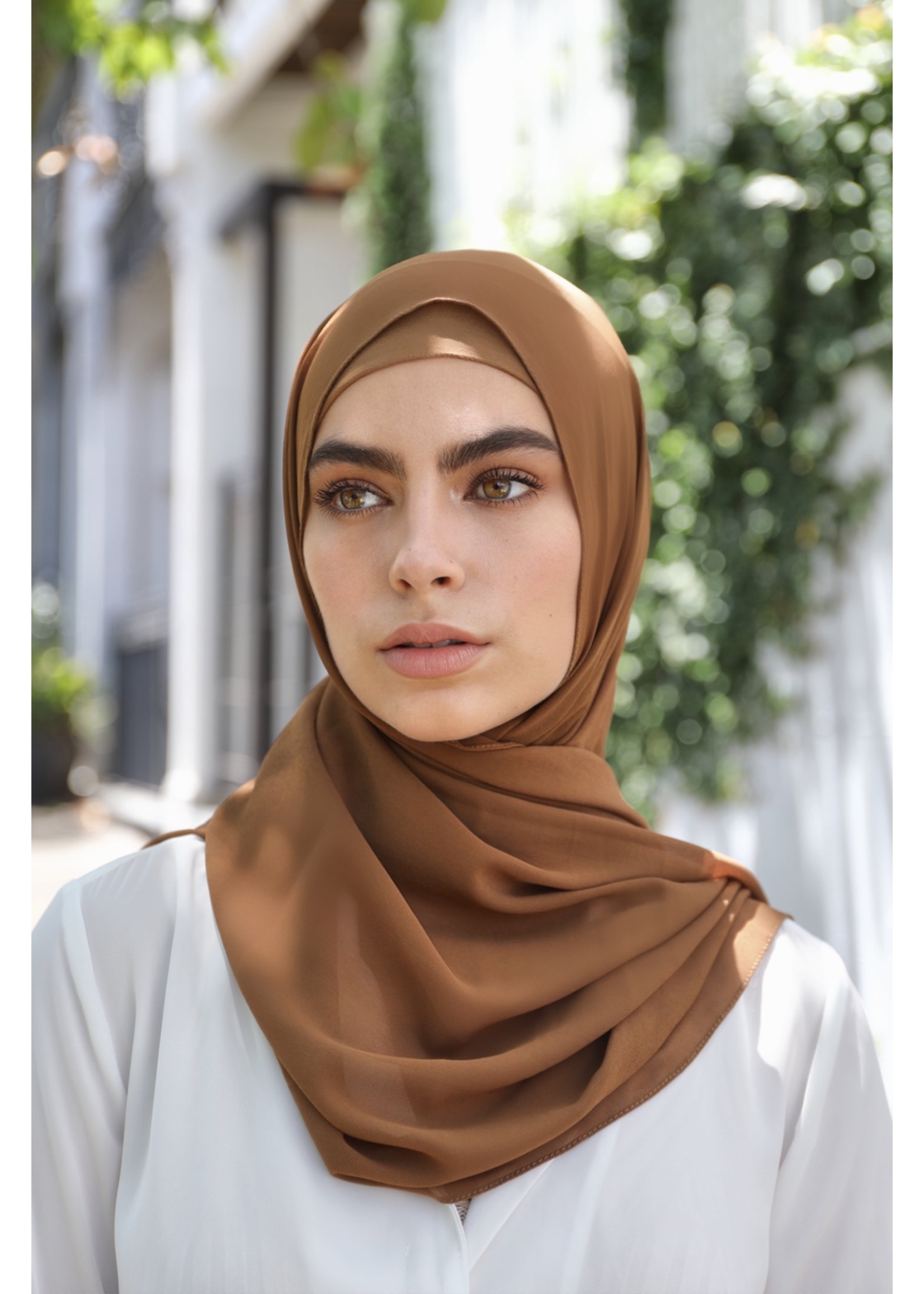 Premium Chiffon Hijab - Brown Oak - Nasiba