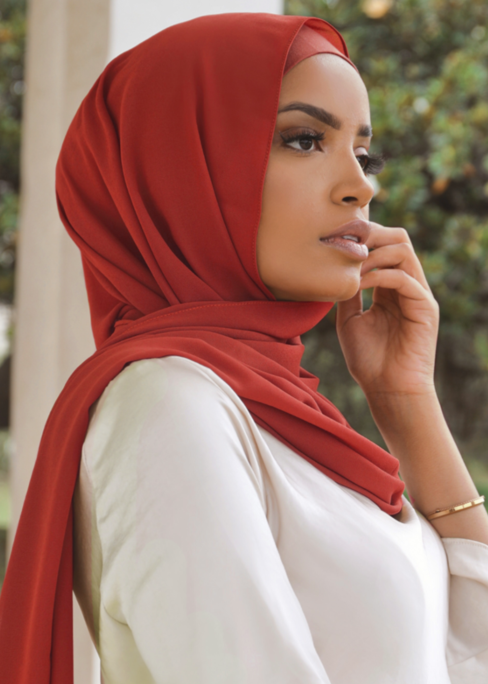Premium Chiffon Hijab - Candy Apple