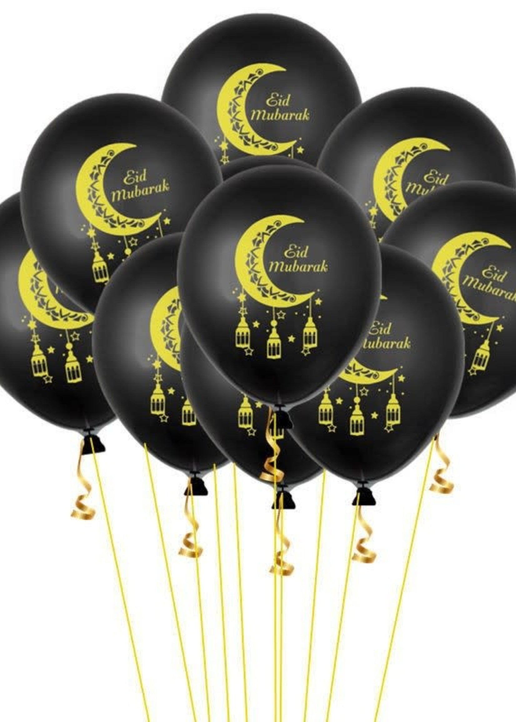 Eid Mubarak black balloons - Nasiba