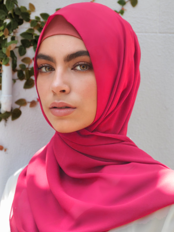 Premium Chiffon Hijab - Hot Pink - Nasiba