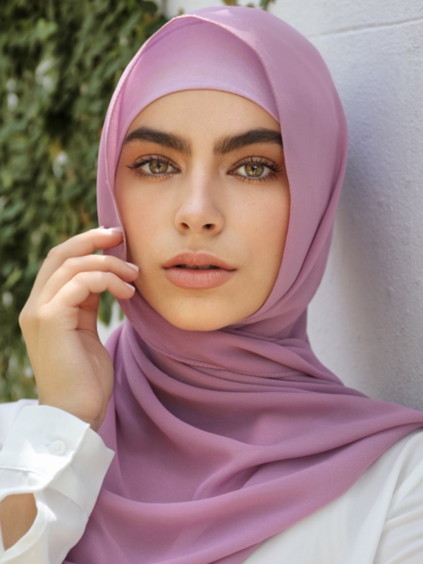 Premium Chiffon Hijab - Iris Mauve - Nasiba