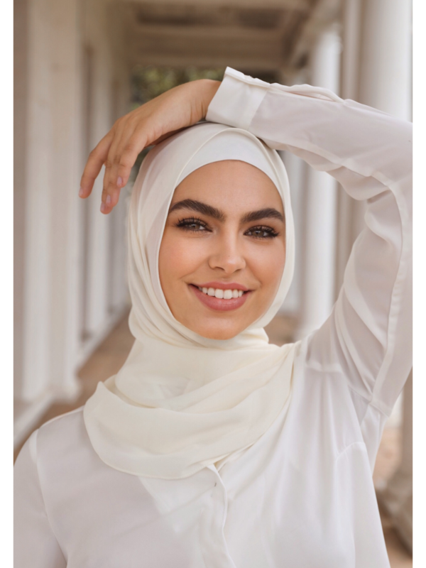 Premium Chiffon Hijab - Ivory - Nasiba