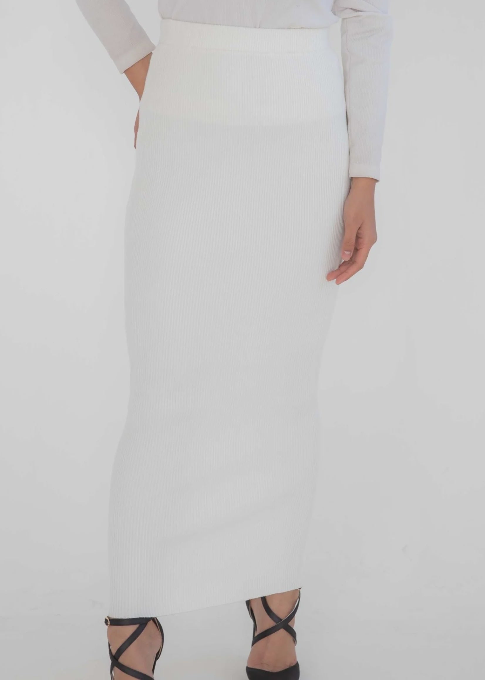 Ribbed Skirt - Ivory