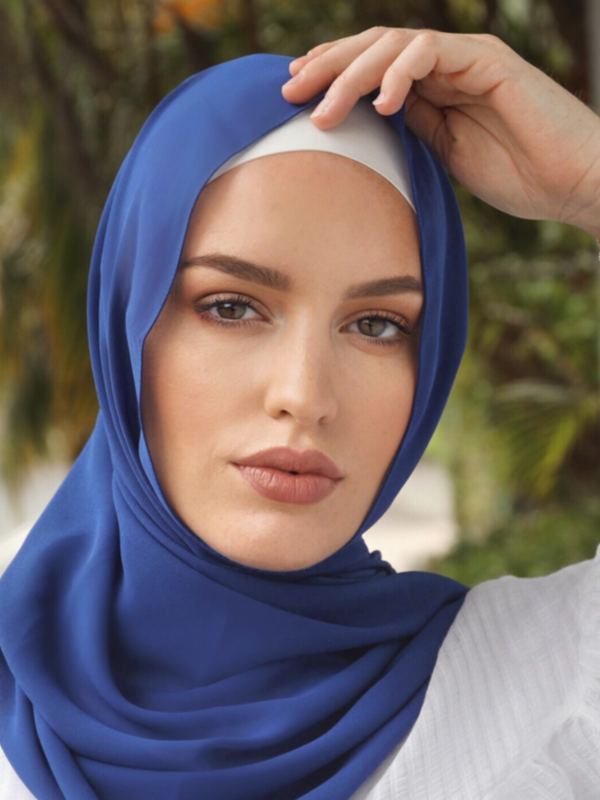 Premium Chiffon Hijab - Mid Blue - Nasiba