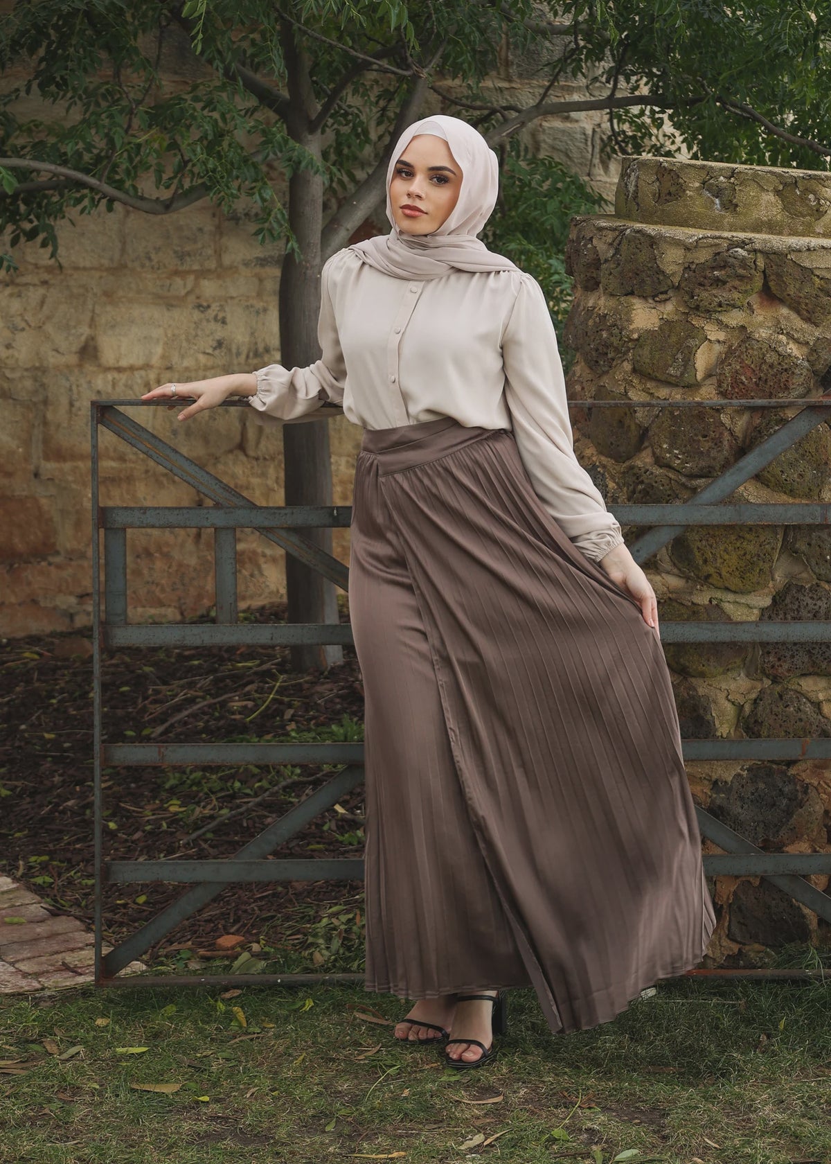 Maya Pleated Skirt - Nutmeg