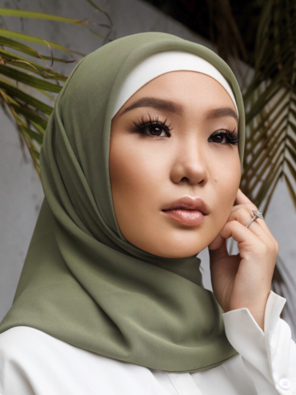 Premium Chiffon Hijab - Pale Army Green