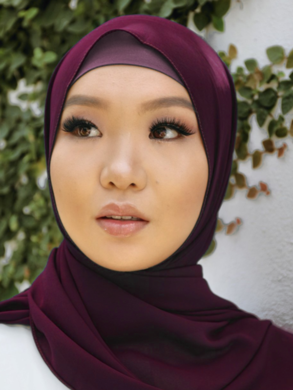 Premium Chiffon Hijab - Plum - Nasiba