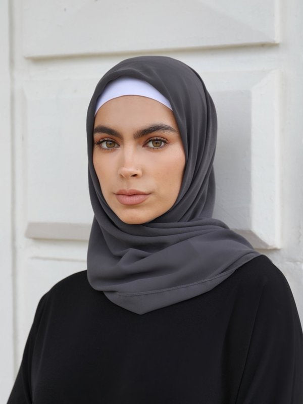 Premium Chiffon Hijab - Earth Gray