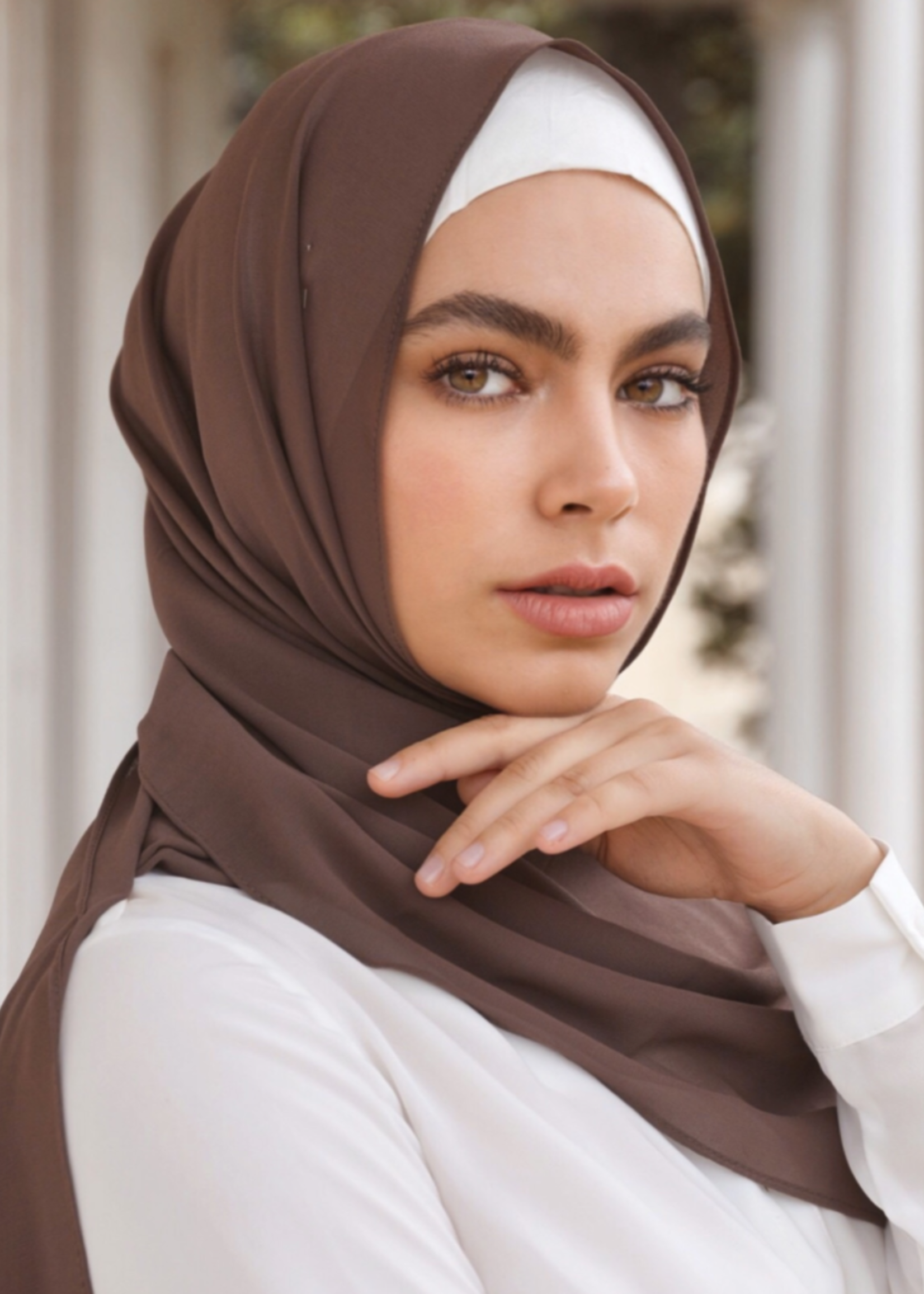 Premium Chiffon Hijab - Wood - Nasiba